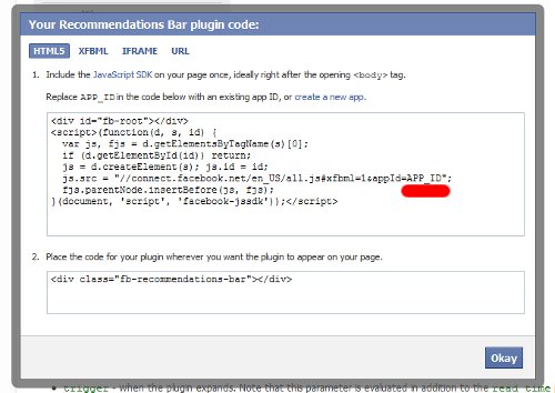 facebook recommendations code