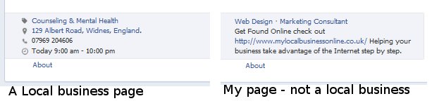 facebook local business page details