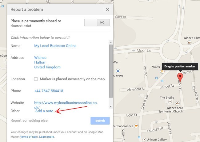 Report duplicate Google Local Pages