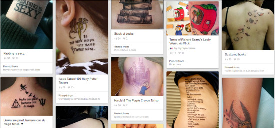 Inspire your Pinterest followers - literacy tatto board from Random House